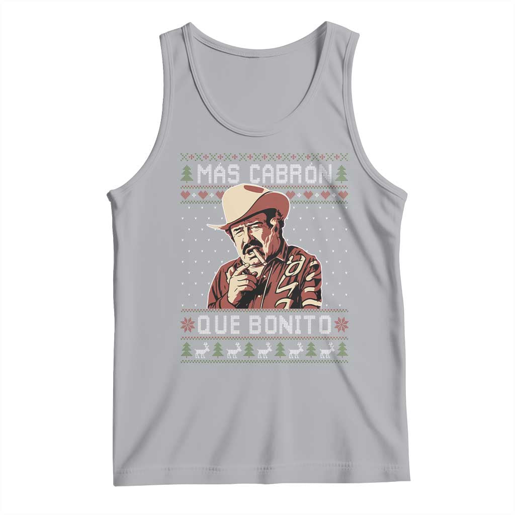 Funny Julian Garza Christmas Tank Top Mas Cabron Que Bonito Cowboy Holiday Mexican Xmas TS11 Athletic Heather Print Your Wear