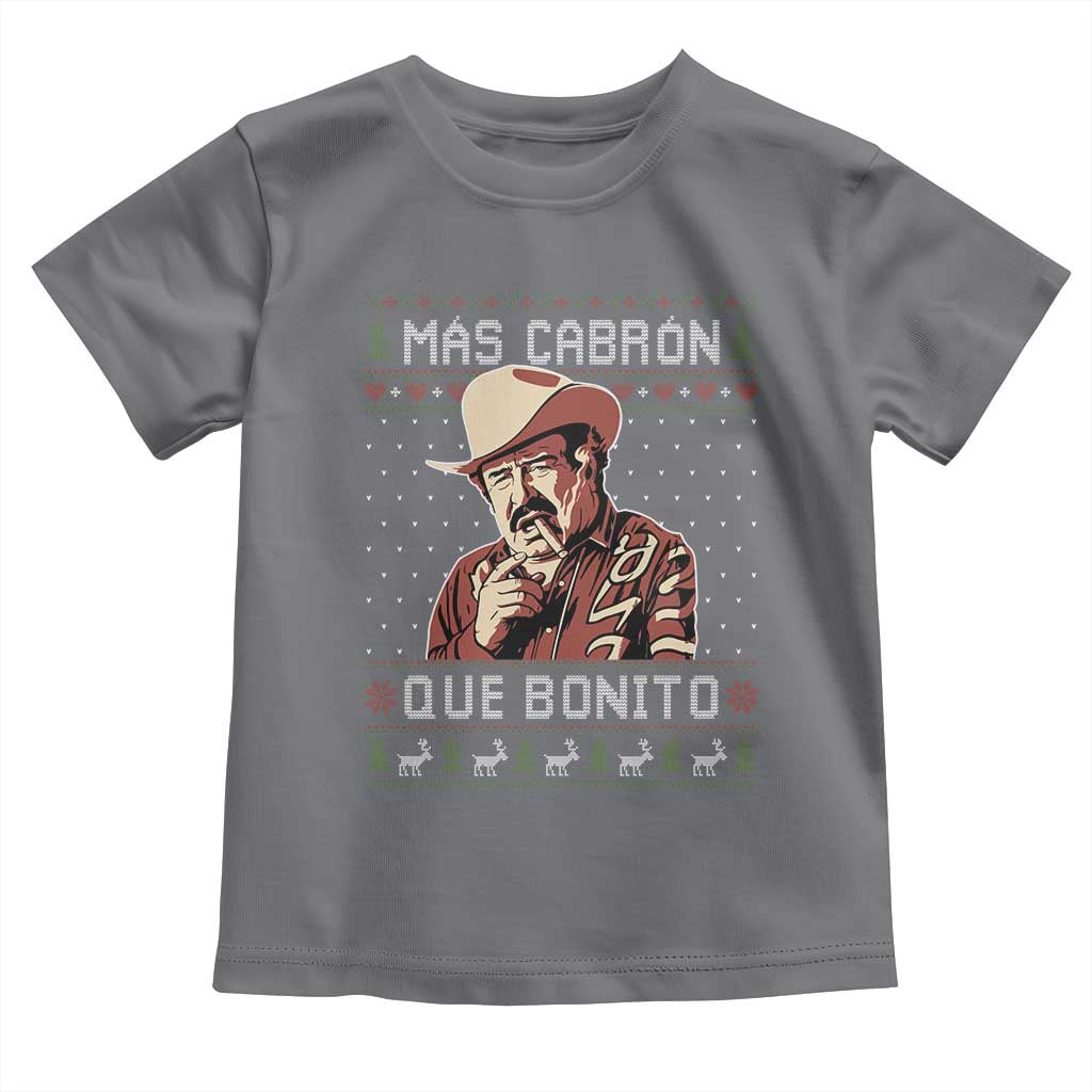 Funny Julian Garza Christmas Toddler T Shirt Mas Cabron Que Bonito Cowboy Holiday Mexican Xmas TS11 Charcoal Print Your Wear