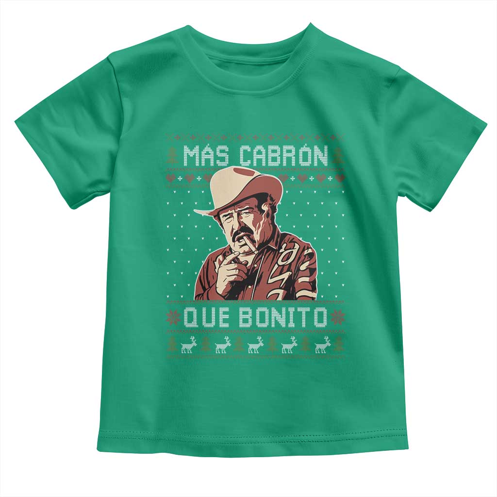 Funny Julian Garza Christmas Toddler T Shirt Mas Cabron Que Bonito Cowboy Holiday Mexican Xmas TS11 Irish Green Print Your Wear
