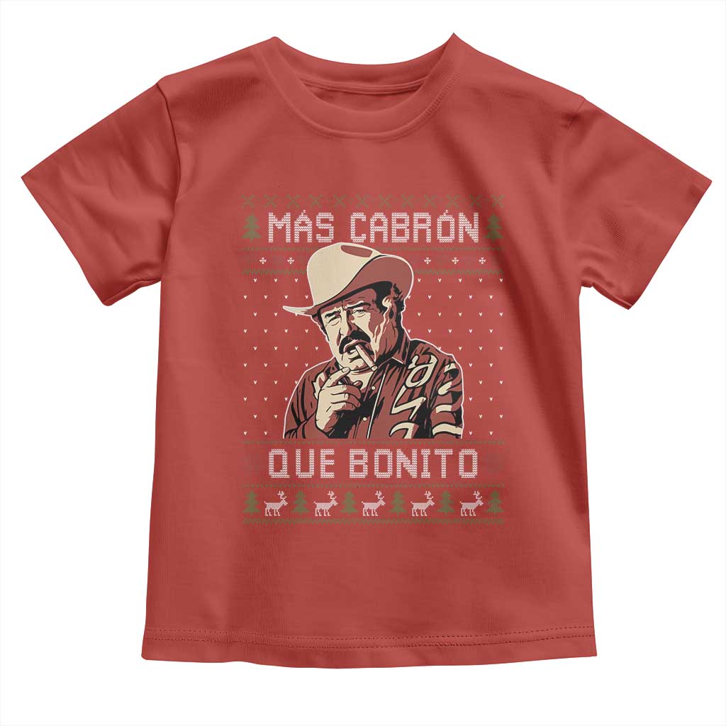 Funny Julian Garza Christmas Toddler T Shirt Mas Cabron Que Bonito Cowboy Holiday Mexican Xmas TS11 Red Print Your Wear