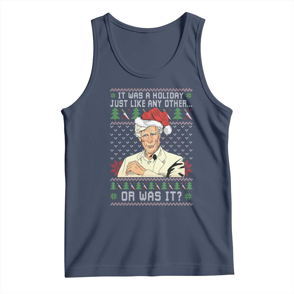 True Crime Christmas Keith Tank Top Funny It Was A Holiday Just Like Any Other Or Was It TS11 Navy Print Your Wear