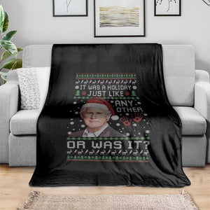 True Crime Christmas Keith Throw Blanket Funny It Was A Holiday Just Like Any Other Or Was It Bloody Hand TS11 Print Your Wear