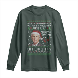 True Crime Christmas Keith Long Sleeve Shirt Funny It Was A Holiday Just Like Any Other Or Was It Bloody Hand TS11 Dark Forest Green Print Your Wear