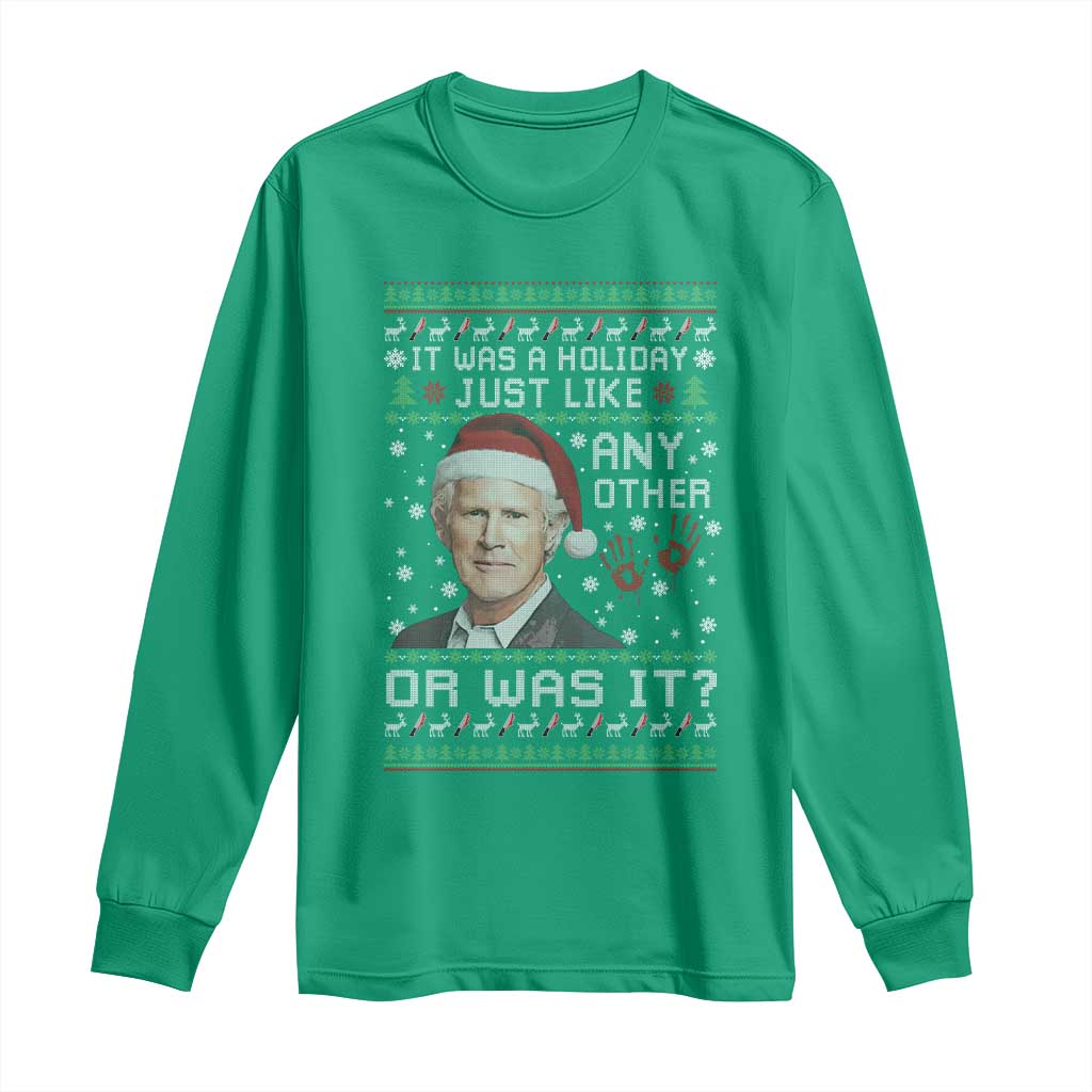 True Crime Christmas Keith Long Sleeve Shirt Funny It Was A Holiday Just Like Any Other Or Was It Bloody Hand TS11 Irish Green Print Your Wear