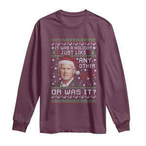 True Crime Christmas Keith Long Sleeve Shirt Funny It Was A Holiday Just Like Any Other Or Was It Bloody Hand TS11 Maroon Print Your Wear