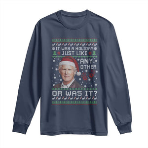 True Crime Christmas Keith Long Sleeve Shirt Funny It Was A Holiday Just Like Any Other Or Was It Bloody Hand TS11 Navy Print Your Wear
