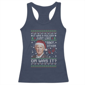 True Crime Christmas Keith Racerback Tank Top Funny It Was A Holiday Just Like Any Other Or Was It Bloody Hand TS11 Navy Print Your Wear