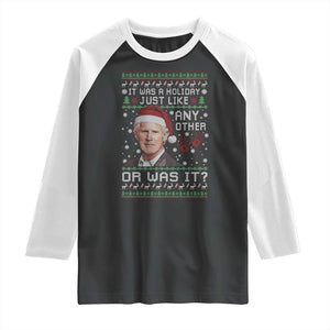 True Crime Christmas Keith Raglan Shirt Funny It Was A Holiday Just Like Any Other Or Was It Bloody Hand TS11 Black White Print Your Wear