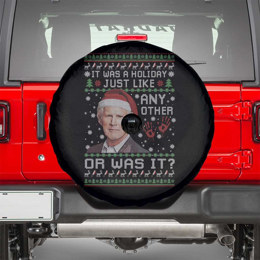 True Crime Christmas Keith Spare Tire Cover Funny It Was A Holiday Just Like Any Other Or Was It Bloody Hand TS11 Black Print Your Wear