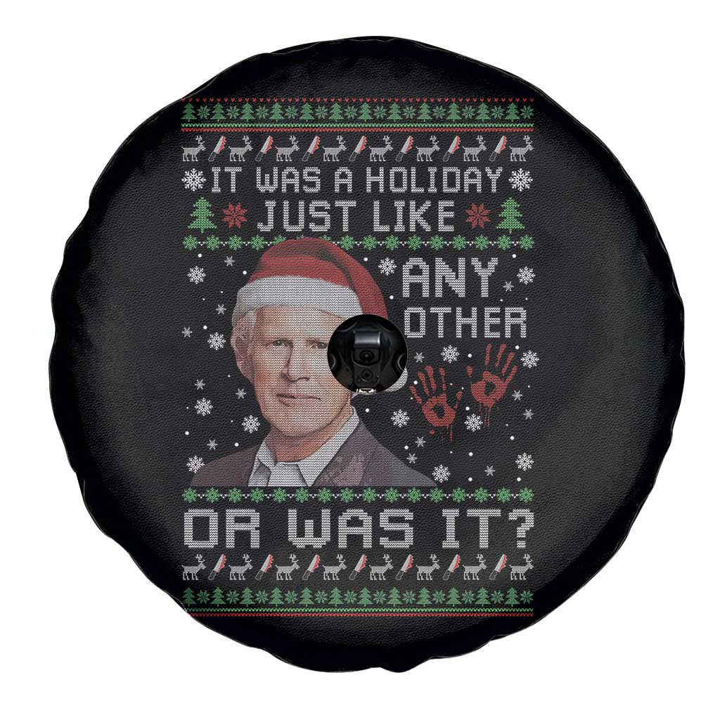 True Crime Christmas Keith Spare Tire Cover Funny It Was A Holiday Just Like Any Other Or Was It Bloody Hand TS11 Print Your Wear
