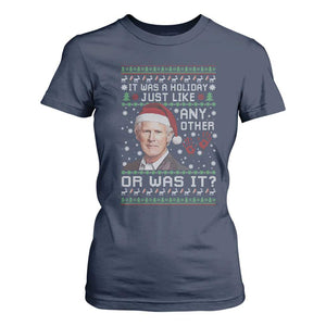 True Crime Christmas Keith T Shirt For Women Funny It Was A Holiday Just Like Any Other Or Was It Bloody Hand TS11 Navy Print Your Wear