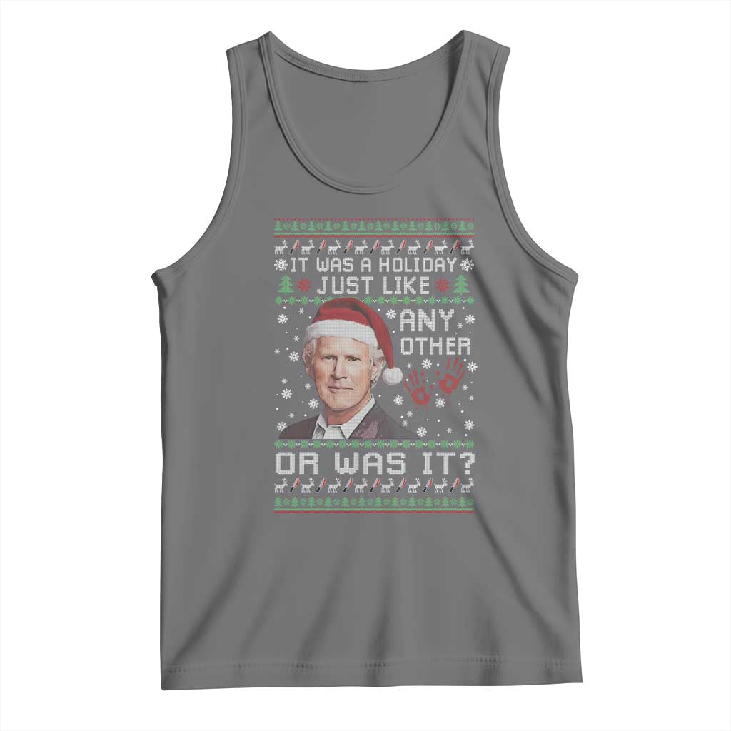 True Crime Christmas Keith Tank Top Funny It Was A Holiday Just Like Any Other Or Was It Bloody Hand TS11 Black Heather Print Your Wear