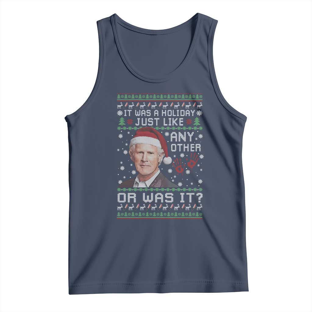 True Crime Christmas Keith Tank Top Funny It Was A Holiday Just Like Any Other Or Was It Bloody Hand TS11 Navy Print Your Wear