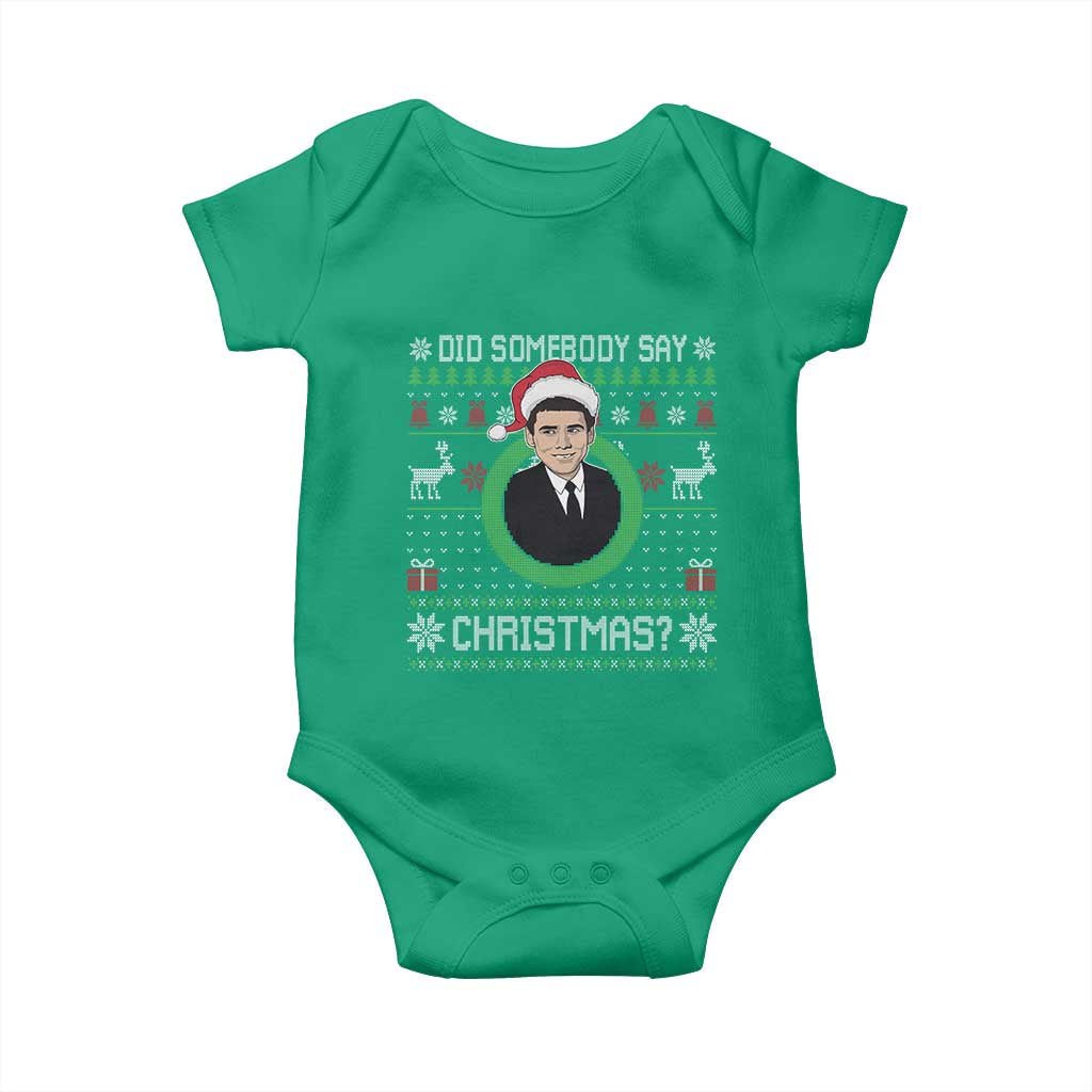 Did Somebody Say Christmas Baby Onesie Funny 90s Movie Lloyd Xmas TS11 Irish Green Print Your Wear