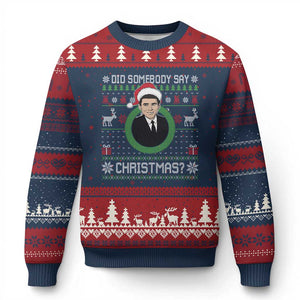 Did Somebody Say Xmas Ugly Christmas Sweater Funny 90s Movie Lloyd Xmas TS11 Navy Red Print Your Wear
