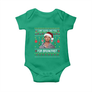 Funny Christmas Jeffrey Dahmer Baby Onesie I Eat Guys Like You For Breakfast Serial Killer TS11 Irish Green Print Your Wear