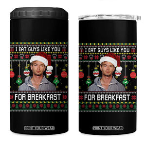 Funny Christmas Jeffrey Dahmer 4 in 1 Can Cooler Tumbler I Eat Guys Like You For Breakfast Serial Killer TS11 One Size: 16 oz Black Print Your Wear