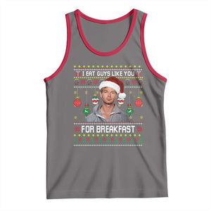 Funny Christmas Jeffrey Dahmer Tank Top I Eat Guys Like You For Breakfast Serial Killer TS11 Deep Heather Red Print Your Wear
