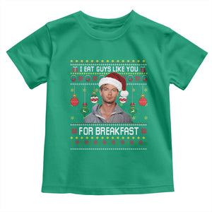 Funny Christmas Jeffrey Dahmer Toddler T Shirt I Eat Guys Like You For Breakfast Serial Killer TS11 Irish Green Print Your Wear