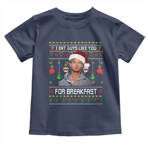 Funny Christmas Jeffrey Dahmer Toddler T Shirt I Eat Guys Like You For Breakfast Serial Killer TS11 Navy Print Your Wear