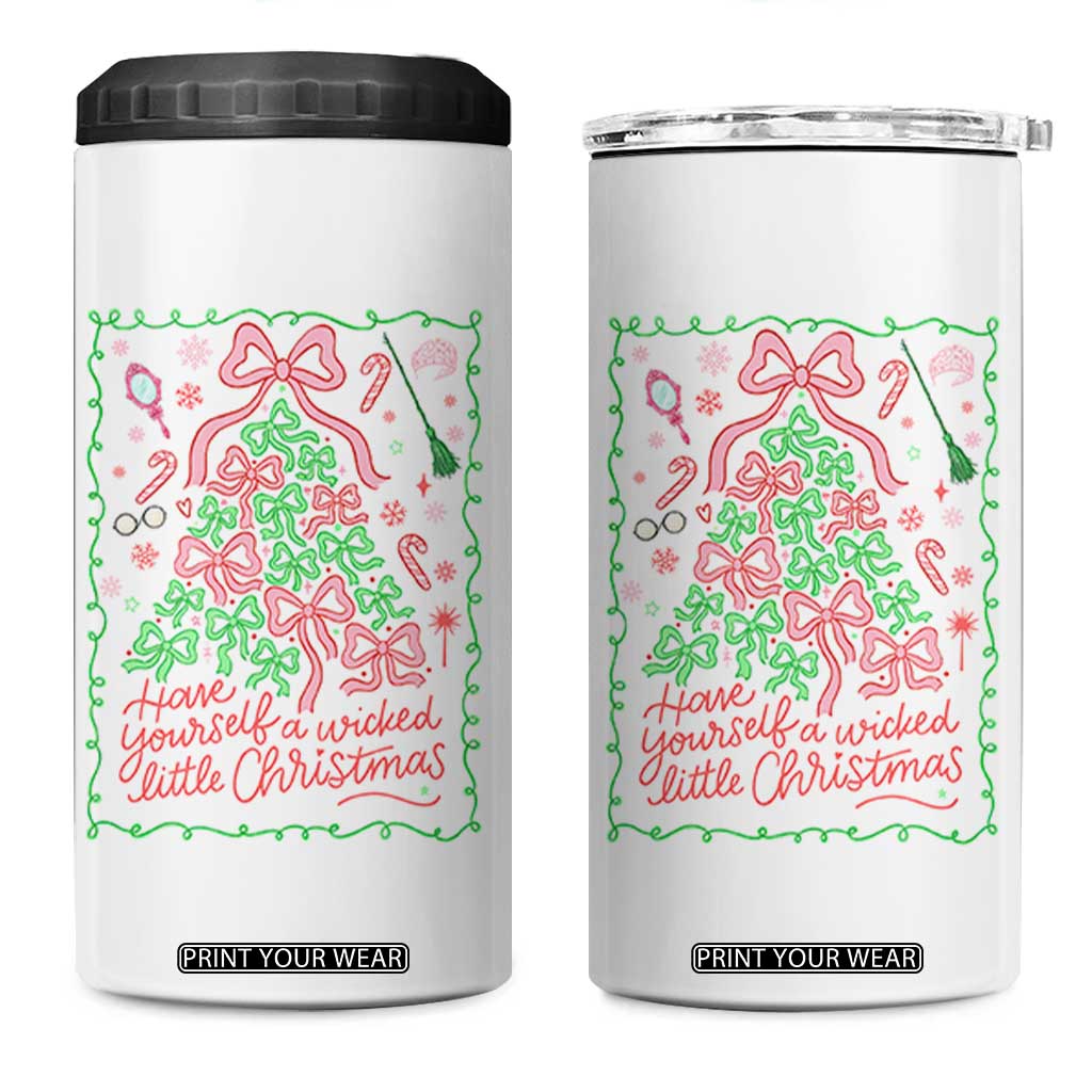 Have Yourself A Wicked Little Christmas 4 in 1 Can Cooler Tumbler Funny Xmas Wizard Princess TS11 One Size: 16 oz White Print Your Wear