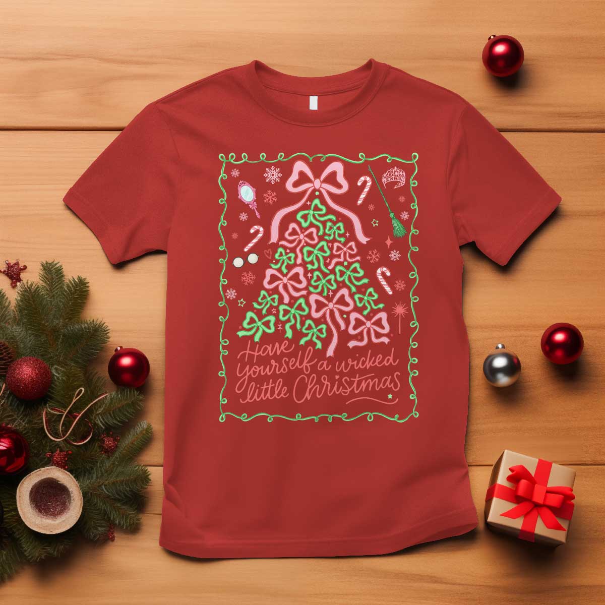 Have Yourself A Wicked Little Christmas T Shirt Funny Xmas Wizard Princess TS11 Red Print Your Wear