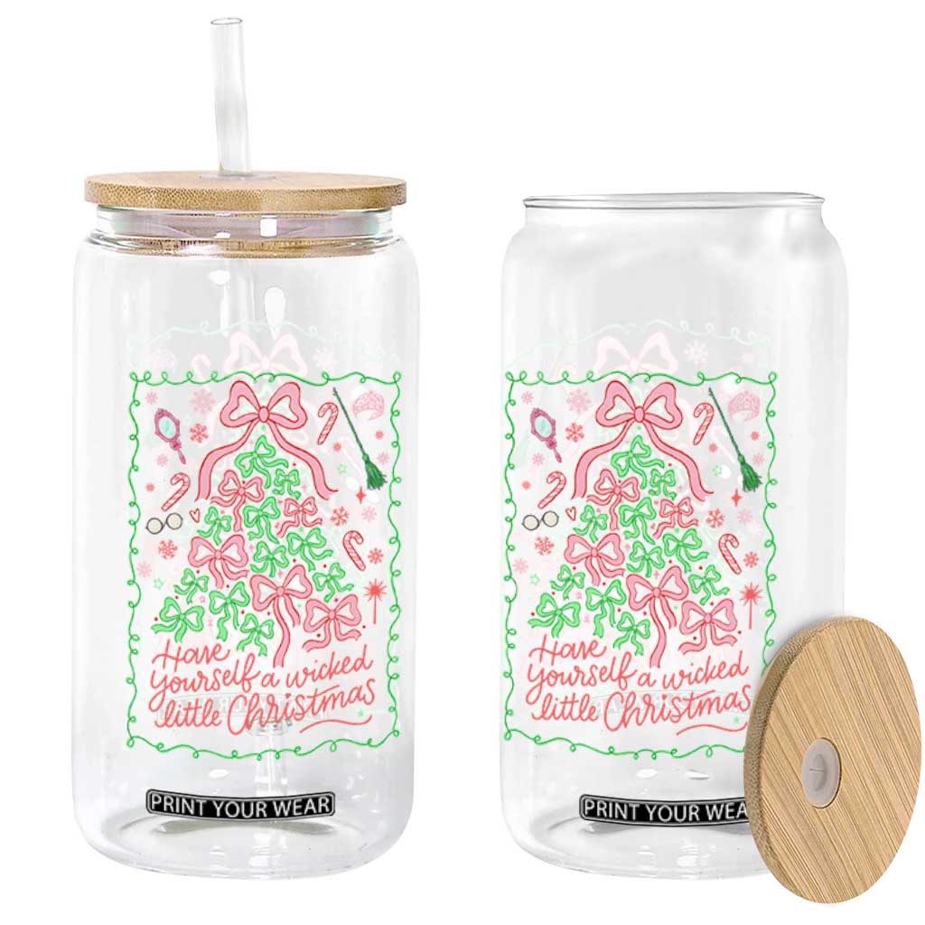 Have Yourself A Wicked Little Christmas Glass Can Funny Xmas Wizard Princess TS11 Print Your Wear
