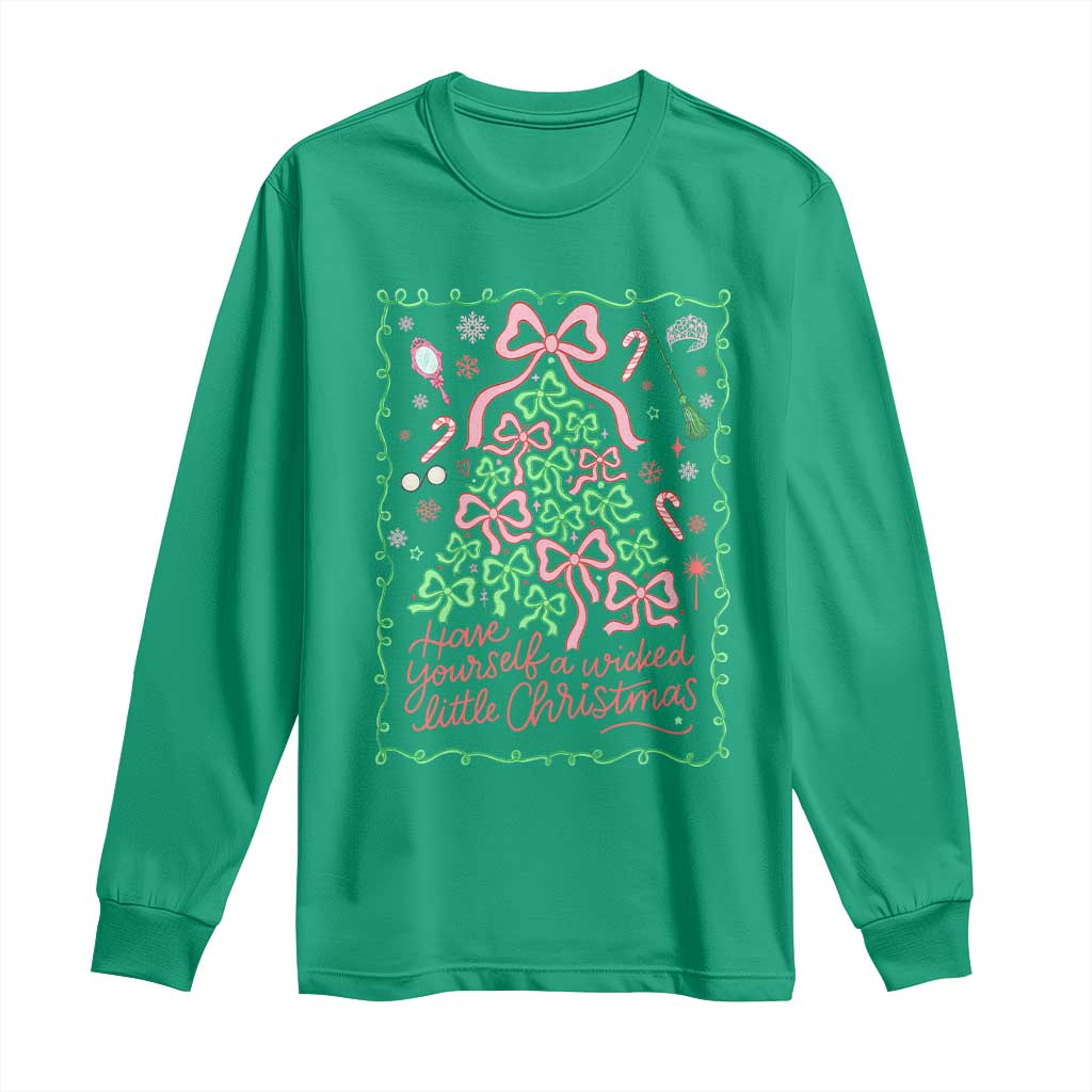 Have Yourself A Wicked Little Christmas Long Sleeve Shirt Funny Xmas Wizard Princess TS11 Irish Green Print Your Wear