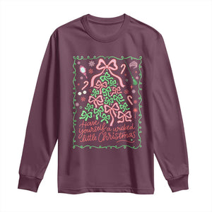 Have Yourself A Wicked Little Christmas Long Sleeve Shirt Funny Xmas Wizard Princess TS11 Maroon Print Your Wear