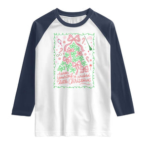 Have Yourself A Wicked Little Christmas Raglan Shirt Funny Xmas Wizard Princess TS11 White Navy Print Your Wear