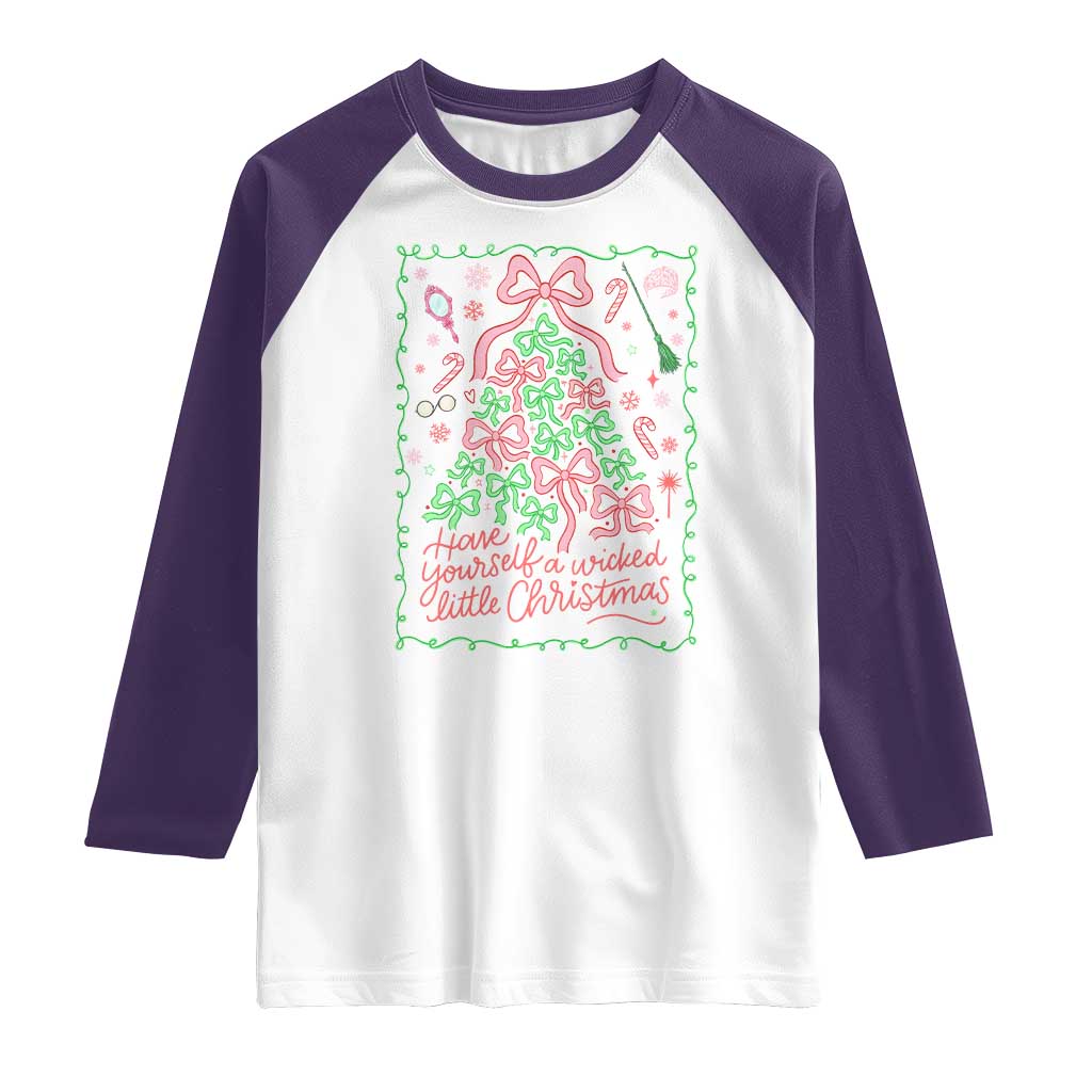Have Yourself A Wicked Little Christmas Raglan Shirt Funny Xmas Wizard Princess TS11 White Purple Print Your Wear