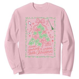 Have Yourself A Wicked Little Christmas Sweatshirt Funny Xmas Wizard Princess TS11 Light Pink Print Your Wear