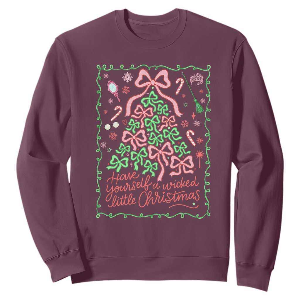 Have Yourself A Wicked Little Christmas Sweatshirt Funny Xmas Wizard Princess TS11 Maroon Print Your Wear