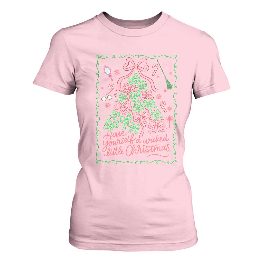 Have Yourself A Wicked Little Christmas T Shirt For Women Funny Xmas Wizard Princess TS11 Light Pink Print Your Wear