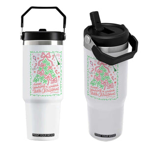 Have Yourself A Wicked Little Christmas Flip Straw Tumbler Funny Xmas Wizard Princess TS11 One Size: 30 oz White Print Your Wear
