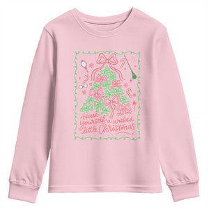 Have Yourself A Wicked Little Christmas Youth Sweatshirt Funny Xmas Wizard Princess TS11 Light Pink Print Your Wear