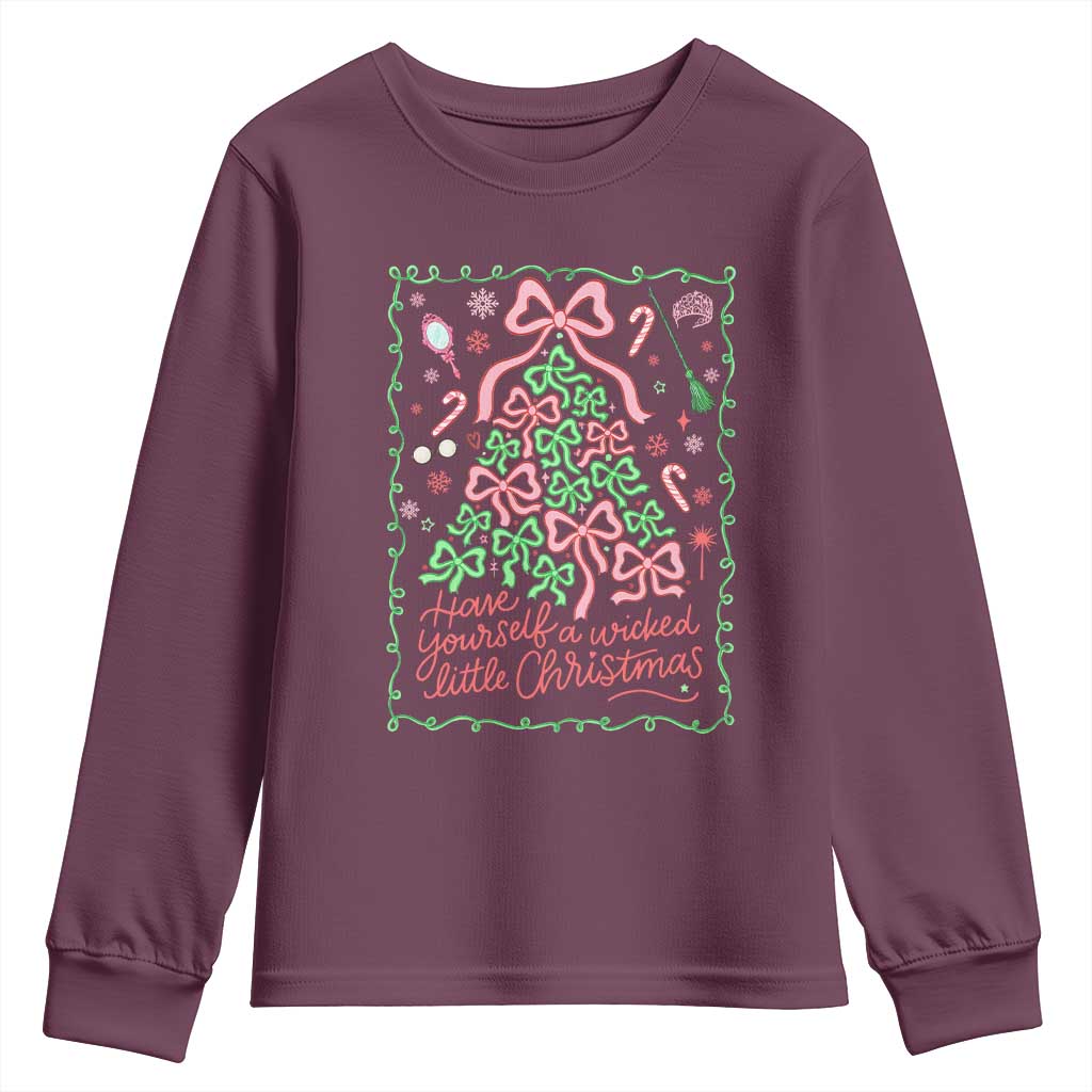 Have Yourself A Wicked Little Christmas Youth Sweatshirt Funny Xmas Wizard Princess TS11 Maroon Print Your Wear