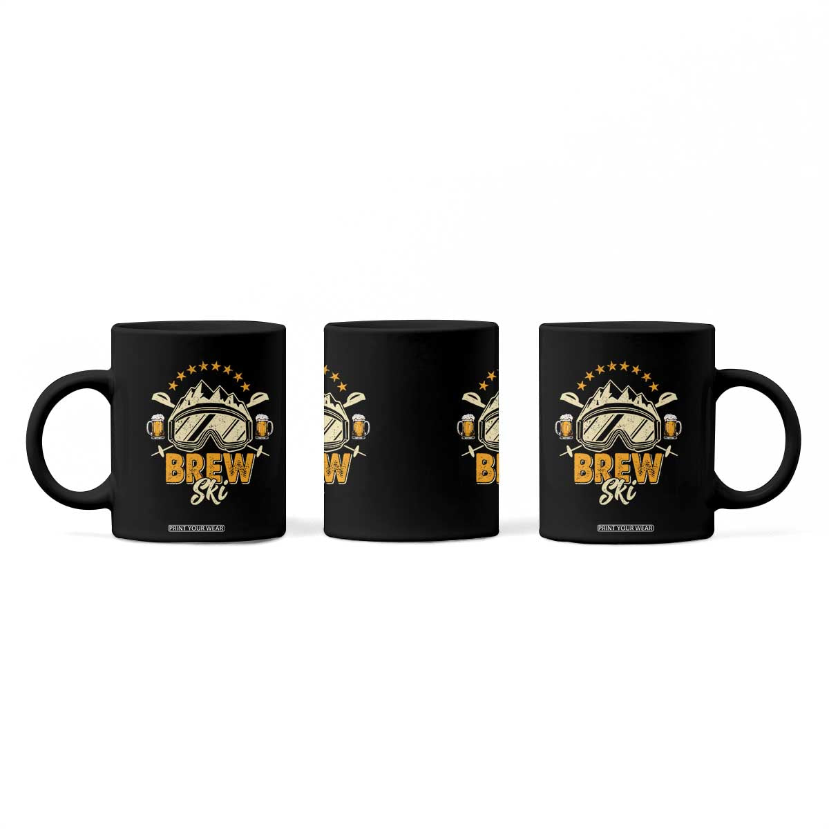 Brewski Skiing Beer Coffee Mug Funny Skiing Skier Ski Vacation TS11 Print Your Wear