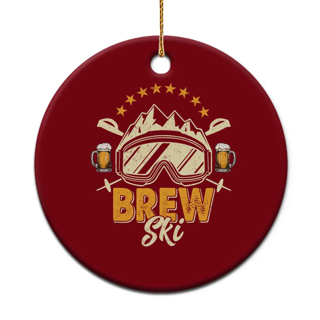 Brewski Skiing Beer Ceramic Ornament Funny Skiing Skier Ski Vacation TS11 1pc Red Print Your Wear