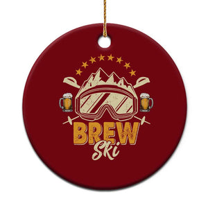 Brewski Skiing Beer Ceramic Ornament Funny Skiing Skier Ski Vacation TS11 1pc Red Print Your Wear