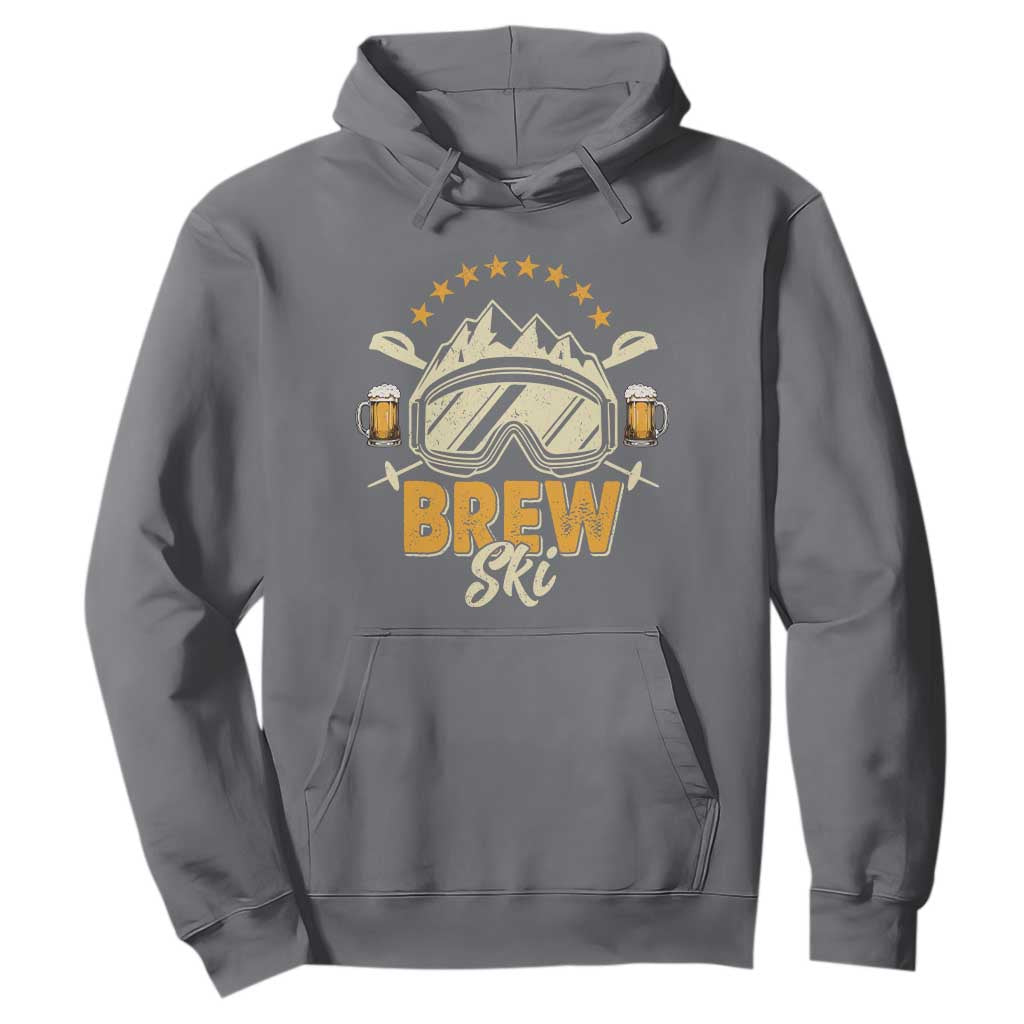 Brewski Skiing Beer Hoodie Funny Skiing Skier Ski Vacation TS11 Charcoal Print Your Wear