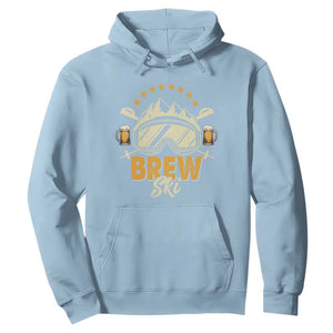 Brewski Skiing Beer Hoodie Funny Skiing Skier Ski Vacation TS11 Light Blue Print Your Wear