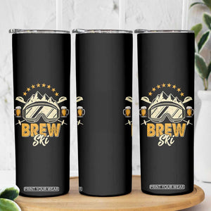 Brewski Skiing Beer Skinny Tumbler Funny Skiing Skier Ski Vacation TS11 Print Your Wear