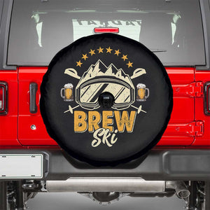 Brewski Skiing Beer Spare Tire Cover Funny Skiing Skier Ski Vacation TS11 Black Print Your Wear
