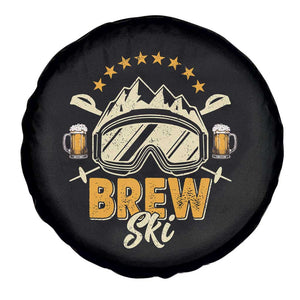 Brewski Skiing Beer Spare Tire Cover Funny Skiing Skier Ski Vacation TS11 Print Your Wear