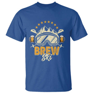 Brewski Skiing Beer T Shirt Funny Skiing Skier Ski Vacation TS11 Royal Blue Print Your Wear