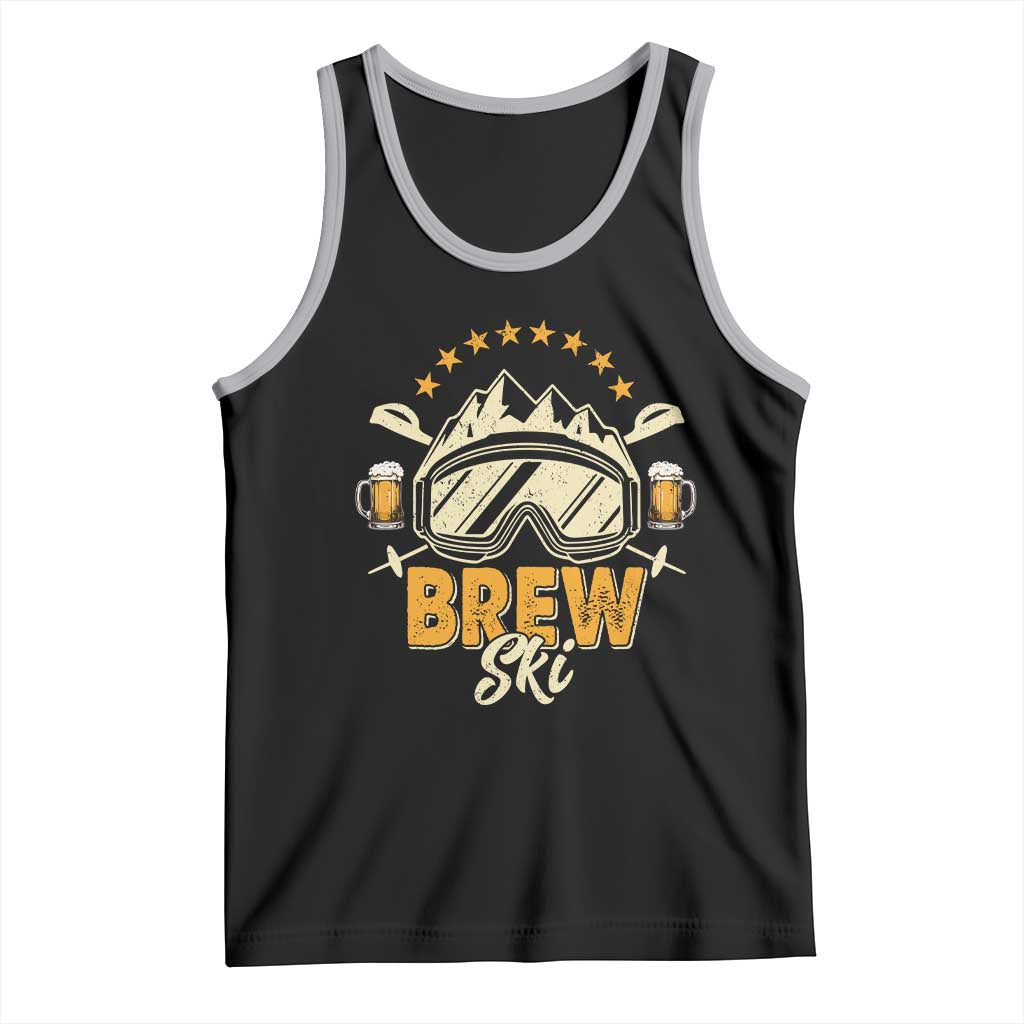 Brewski Skiing Beer Tank Top Funny Skiing Skier Ski Vacation TS11 Black Athletic Heather Print Your Wear