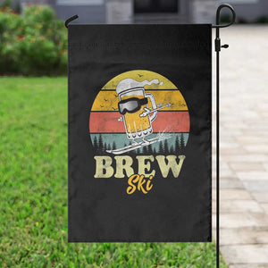 Brewski Skiing Beer Garden Flag Funny Skiing Skier Ski Vacation Retro Sunset TS11 Print Your Wear