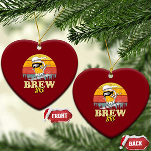 Brewski Skiing Beer Ceramic Ornament Funny Skiing Skier Ski Vacation Retro Sunset TS11 Print Your Wear