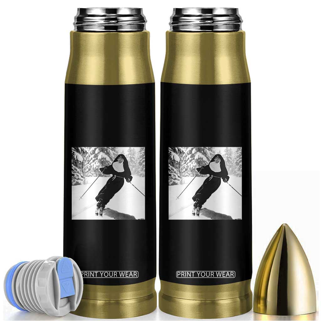 Funny Skiing Nun Graphics Photo Skier Winter Sport Bullet Tumbler TS11 Black Print Your Wear